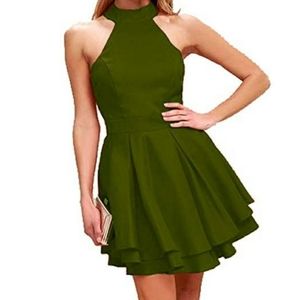 Sleeveless Halter Swing Dress Mini